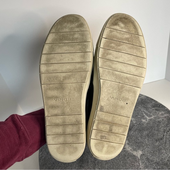 Vince. Preston Black Velvet Slip On Sneakers Shoes 8 - Picture 9 of 14